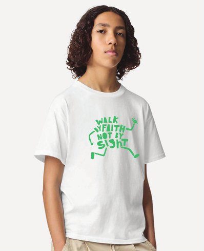 Youth T-shirt with Walk by Faith print